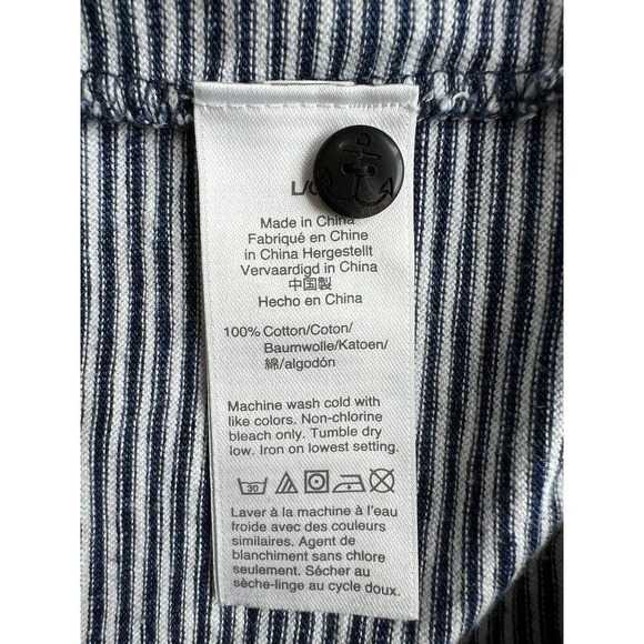 J Crew Indigo Striped Performance Polo Shirt Navy White Striped Men Size Large - Picture 4 of 5